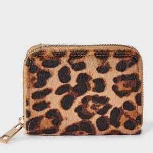 Target Leopard Print Zip Wallet - Brown and Black
